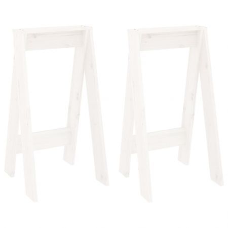 Stools 2 pcs White 40x40x75 cm Solid Wood Pine