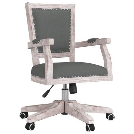 Swivel Office Chair Dark Grey Fabric