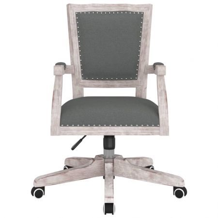 Swivel Office Chair Dark Grey Fabric