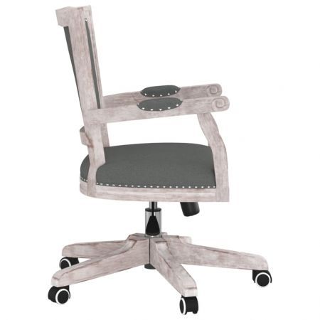 Swivel Office Chair Dark Grey Fabric