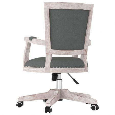 Swivel Office Chair Dark Grey Fabric