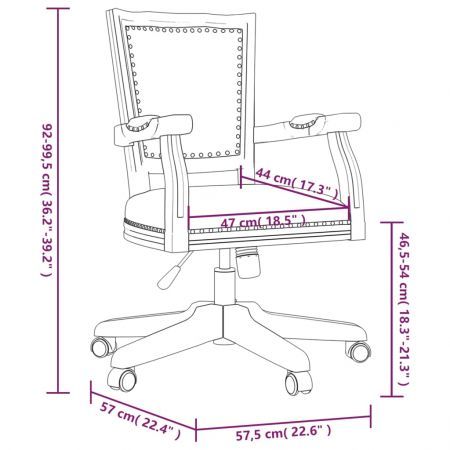 Swivel Office Chair Dark Grey Fabric