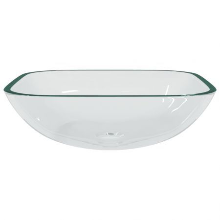 Basin Glass 42x42x14 cm Transparent