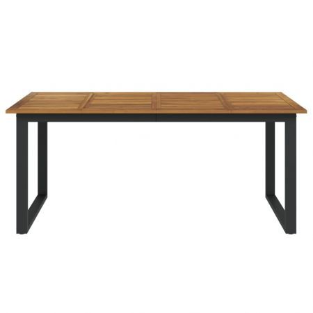 Garden Table with U-shaped Legs 180x90x75 cm Solid Wood Acacia