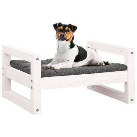 Dog Bed White 55.5x45.5x28 cm Solid Pine Wood