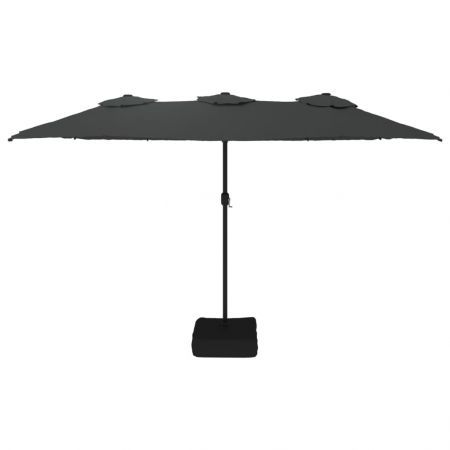 Double-Head Parasol with LEDs Anthracite 449x245 cm