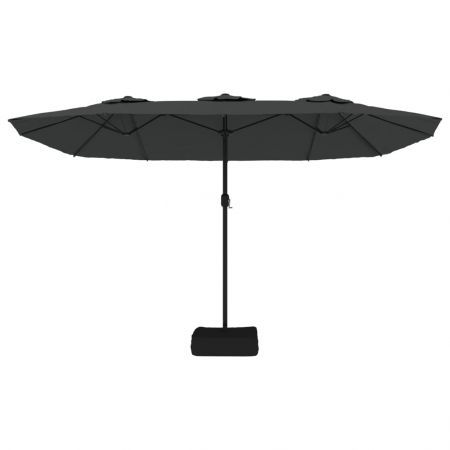 Double-Head Parasol with LEDs Anthracite 449x245 cm