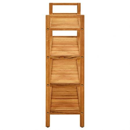 Shoe Rack with 4 Shelves 100x27x80 cm Solid Oak Wood