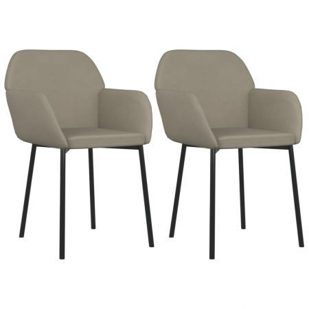 Dining Chairs 2 pcs Light Grey Velvet