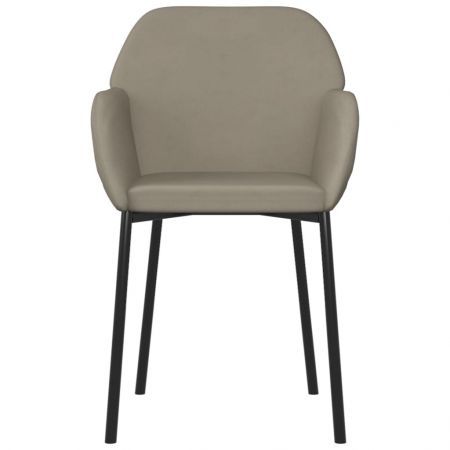 Dining Chairs 2 pcs Light Grey Velvet