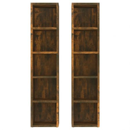 CD Cabinets 2 pcs Smoked Oak 21x16x93.5 cm Engineered Wood