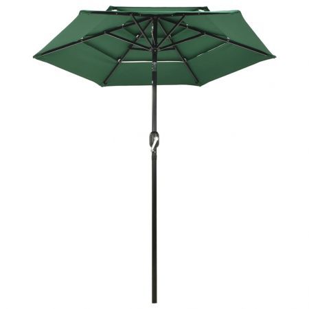 3-Tier Parasol with Aluminium Pole Green 2 m