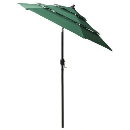 3-Tier Parasol with Aluminium Pole Green 2 m