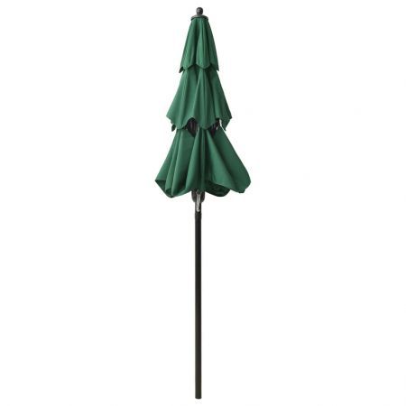 3-Tier Parasol with Aluminium Pole Green 2 m