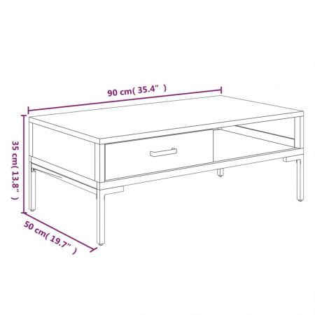 Coffee Table 90x50x35 cm Solid Pinewood