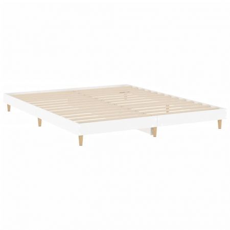 Bed Frame White 183x203 cm King Size Engineered Wood