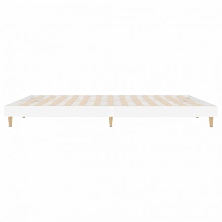 Bed Frame White 183x203 cm King Size Engineered Wood