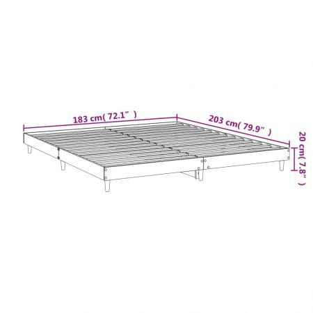 Bed Frame White 183x203 cm King Size Engineered Wood