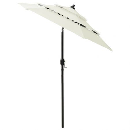 3-Tier Parasol with Aluminium Pole Sand 2 m