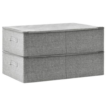 Storage Boxes 2 pcs Fabric 70x40x18 cm Grey