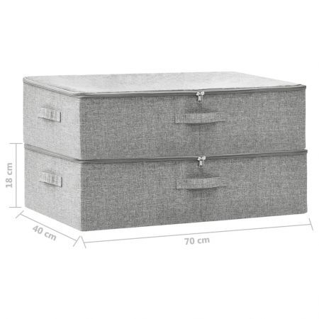 Storage Boxes 2 pcs Fabric 70x40x18 cm Grey