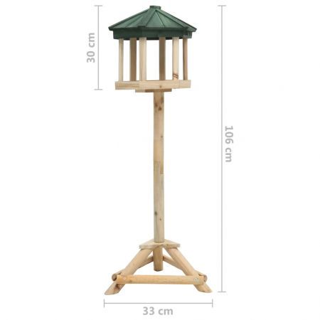 Standing Bird Feeder Solid Firwood 33x106 cm