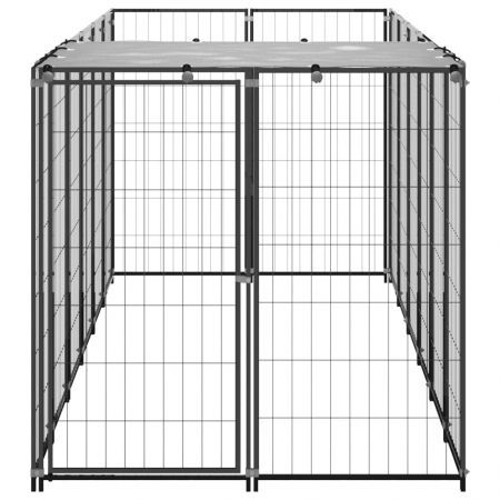 Dog Kennel Black 330x110x110 cm Steel