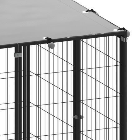 Dog Kennel Black 330x110x110 cm Steel