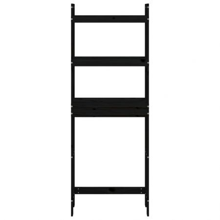 Toilet Rack Black 63x26x171 cm Solid Wood Pine