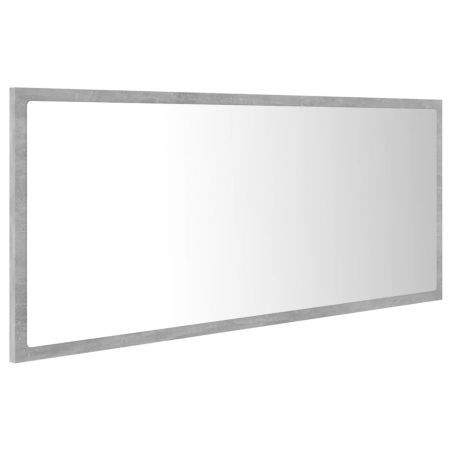 LED Bathroom Mirror Concrete Grey 100x8.5x37 cm Acrylic