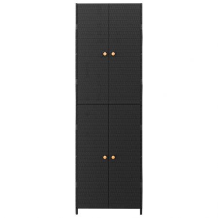 Garden Storage Cabinet Black 59x40x180 cm Poly Rattan