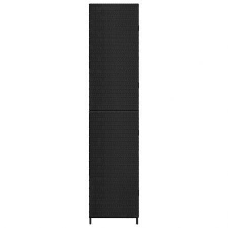 Garden Storage Cabinet Black 59x40x180 cm Poly Rattan