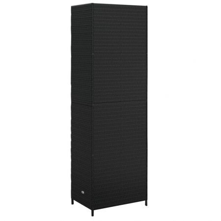 Garden Storage Cabinet Black 59x40x180 cm Poly Rattan