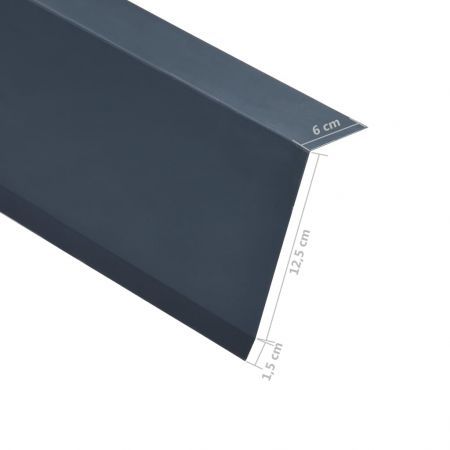 L-shape Roof Edge Plates 5 pcs Aluminium Anthracite 170cm