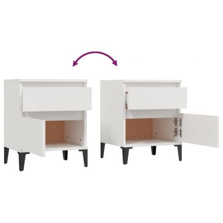 Bedside Cabinet White 40x35x50 cm