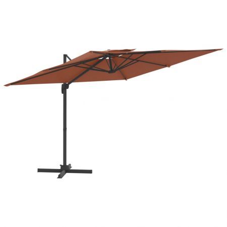 Double Top Cantilever Umbrella Terracotta 400x300 cm