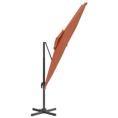 Double Top Cantilever Umbrella Terracotta 400x300 cm