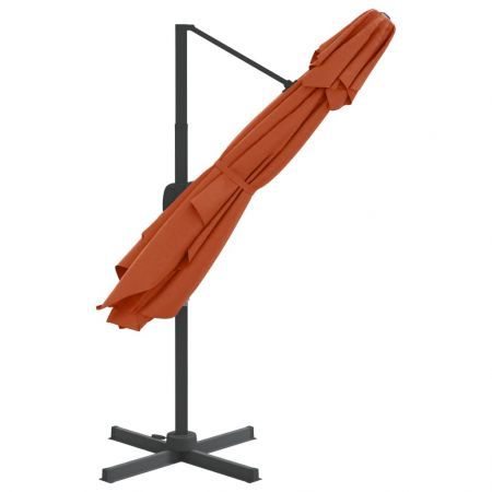 Double Top Cantilever Umbrella Terracotta 400x300 cm