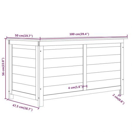 Outdoor Cushion Box 100x50x56 cm Solid Wood Fir