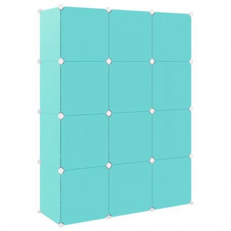 Cube Storage Cabinet for Kids with 12 Cubes Green PP