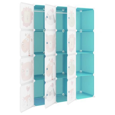 Cube Storage Cabinet for Kids with 12 Cubes Green PP