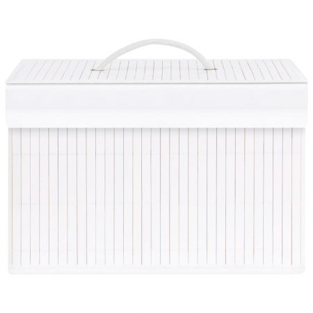 Bamboo Storage Boxes 4 pcs White