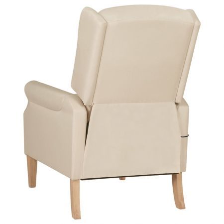 Massage Reclining Chair Cream Fabric