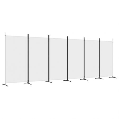 6-Panel Room Divider White 520x180 cm Fabric