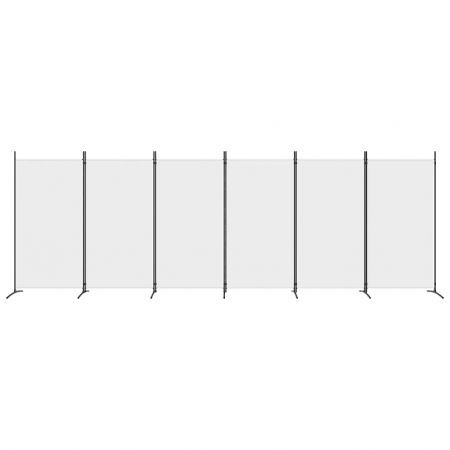 6-Panel Room Divider White 520x180 cm Fabric