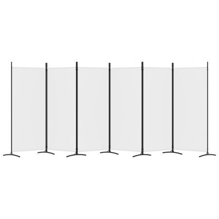 6-Panel Room Divider White 520x180 cm Fabric