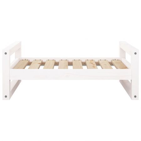 Dog Bed White 75.5x55.5x28 cm Solid Pine Wood