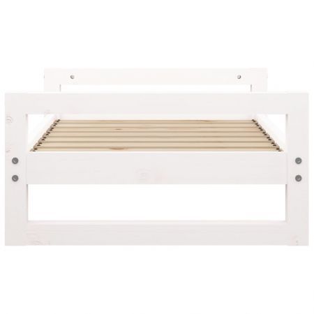 Dog Bed White 75.5x55.5x28 cm Solid Pine Wood