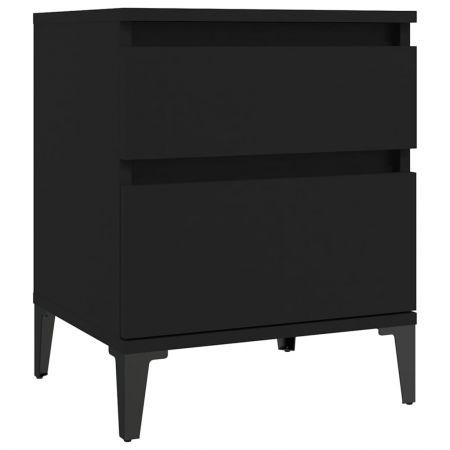 Bedside Cabinet Black 40x35x50 cm