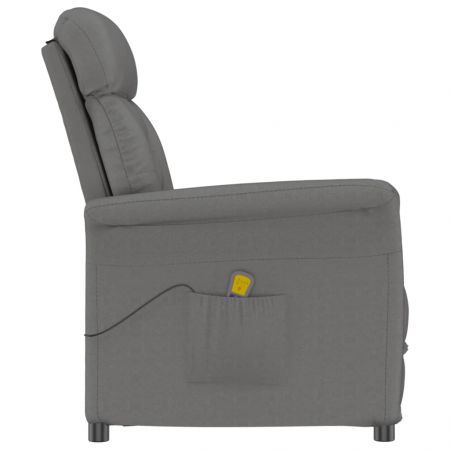 Massage Chair Dark Grey Faux Suede Leather